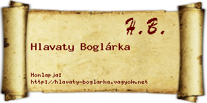 Hlavaty Boglárka névjegykártya